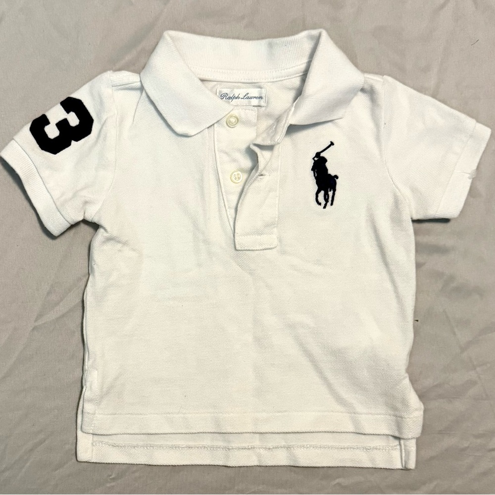 Ralph Lauren White Polo Shirt with Embroidered Logo 9months